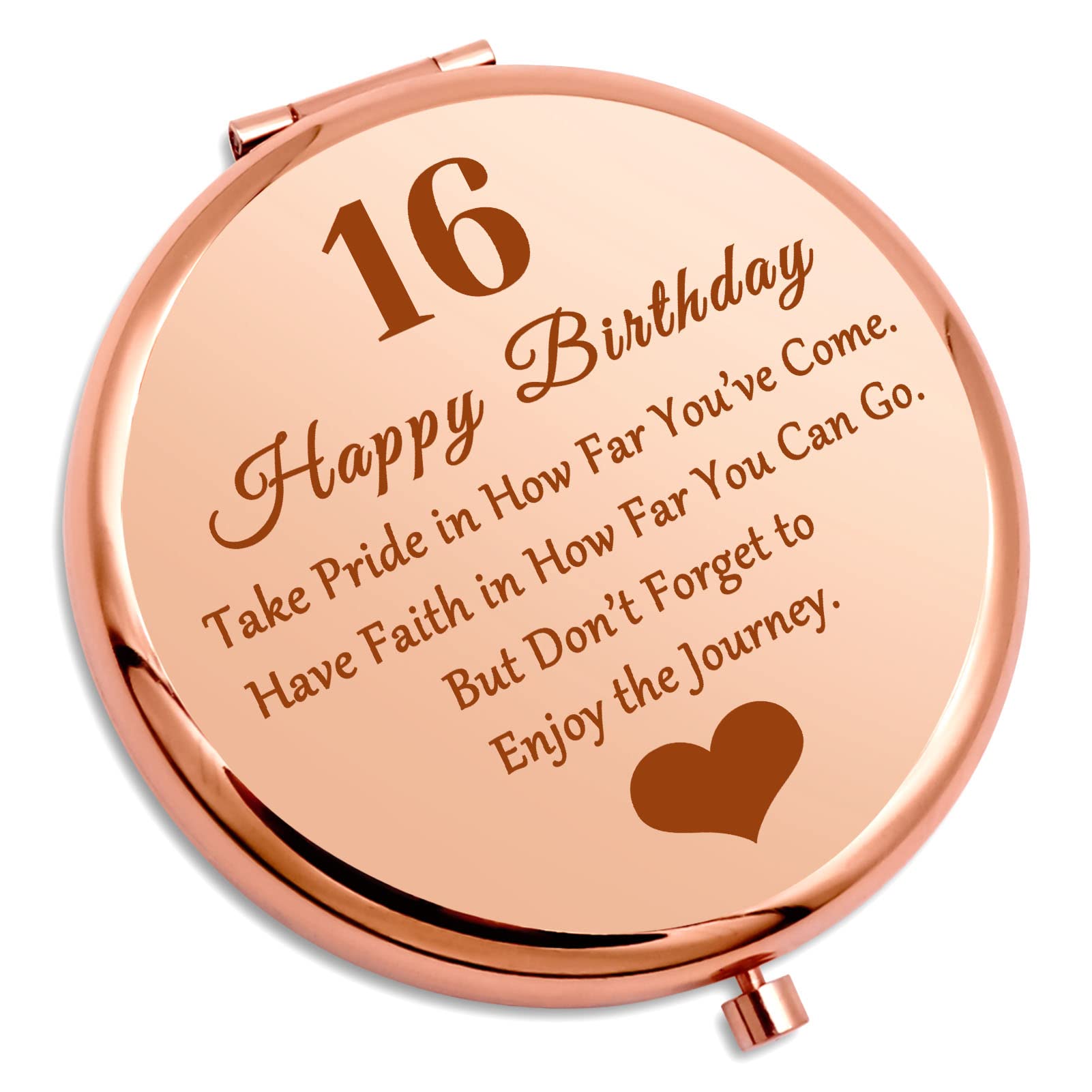 Gevody 12th Birthday Gift - Inspirational Travel Makeup Mirror, Round Stainless Steel Mirror with Tabletop Mount, Compact Size f