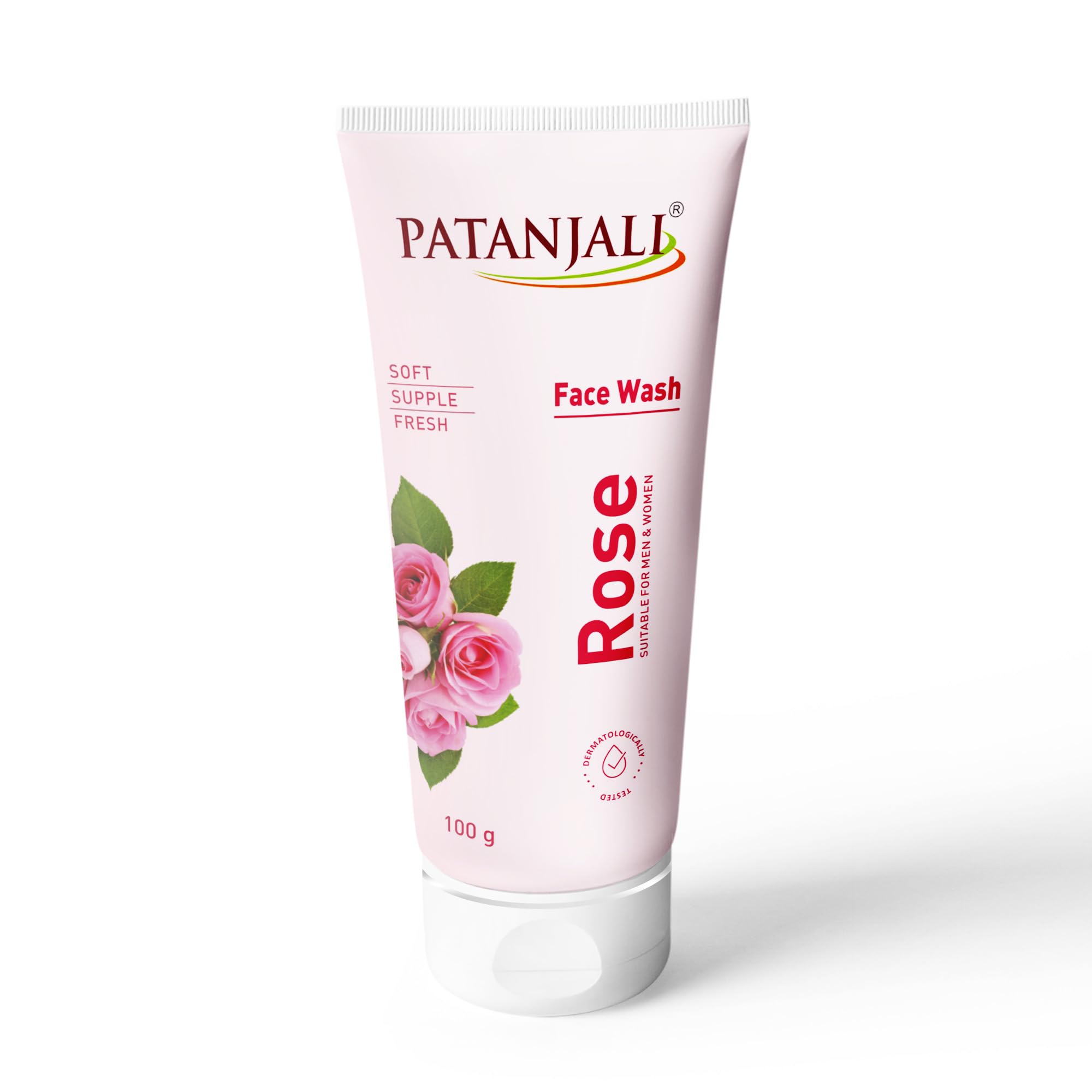 Patanjali Rose Face Wash 100G, Gentle Cleanser Removes Dirt Oil Refreshes Skin Natural Care For All Skin Types