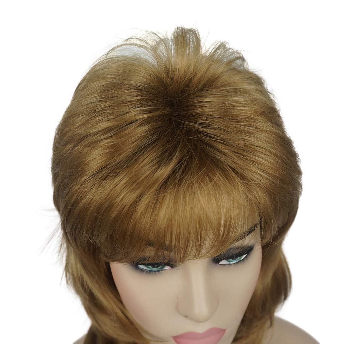 Lydell Long Soft Shaggy Layered Blonde Ombre Classic Cap Full Synthetic Wigs (19 Light Strawberry Blonde)