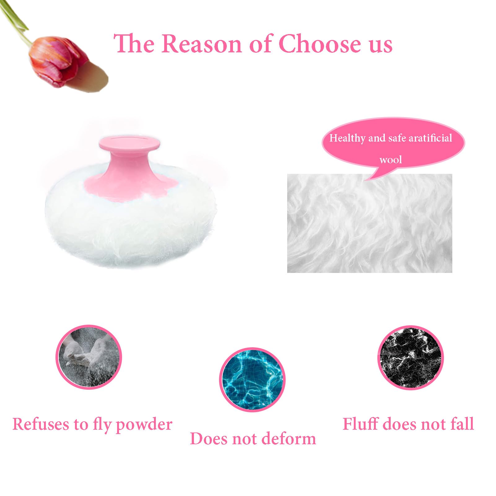 Qopoto Body Powder Puff And Container For Dusting Powder, Women Powder Puff And Powder Case For Bath And Travel (Romantic Flower