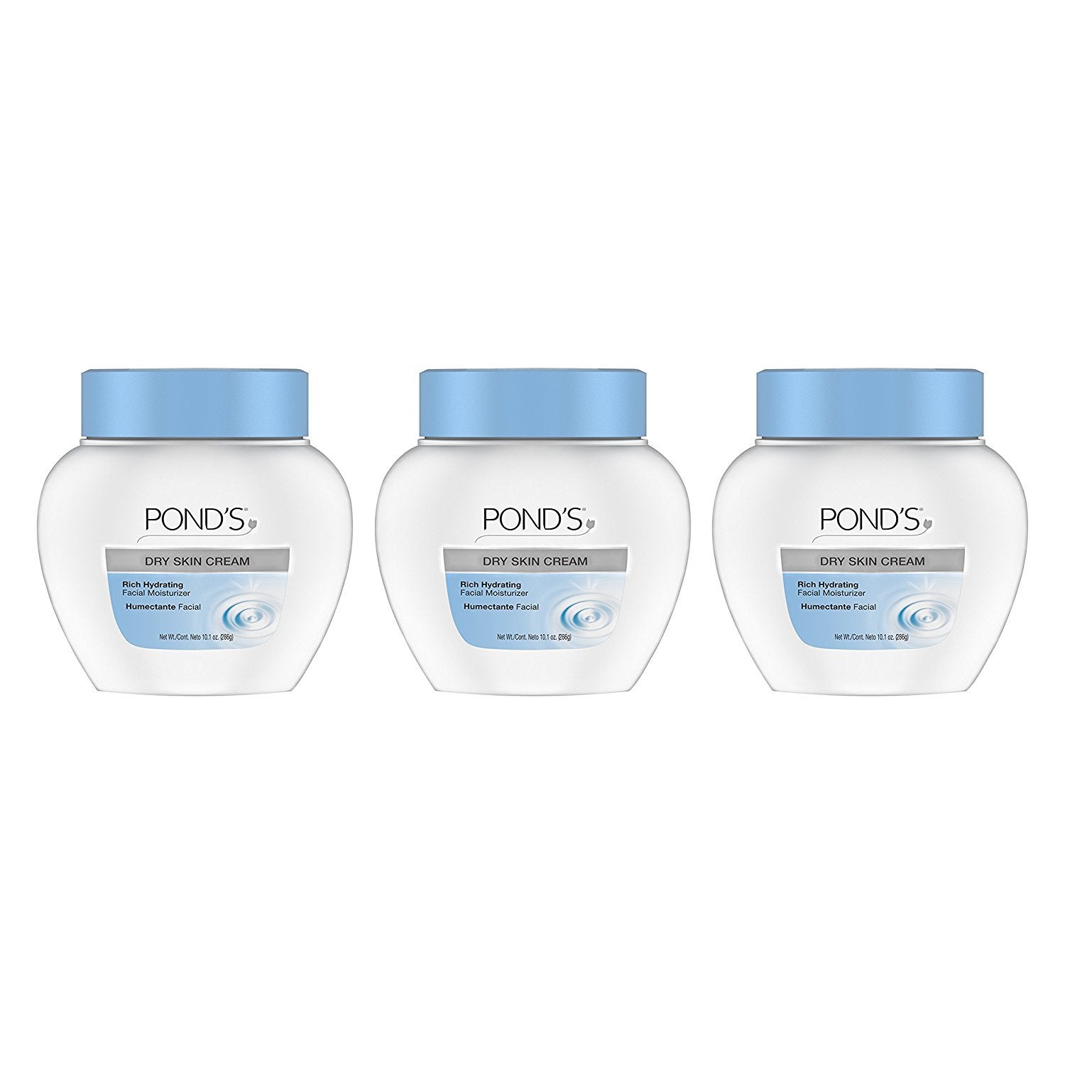 Pond s Facial Moisturizer For Dehydrated, Sensitive Skin Dry Skin Cream Hypoallergenic and Dermatologist-Tested 10.1 oz 3 Count