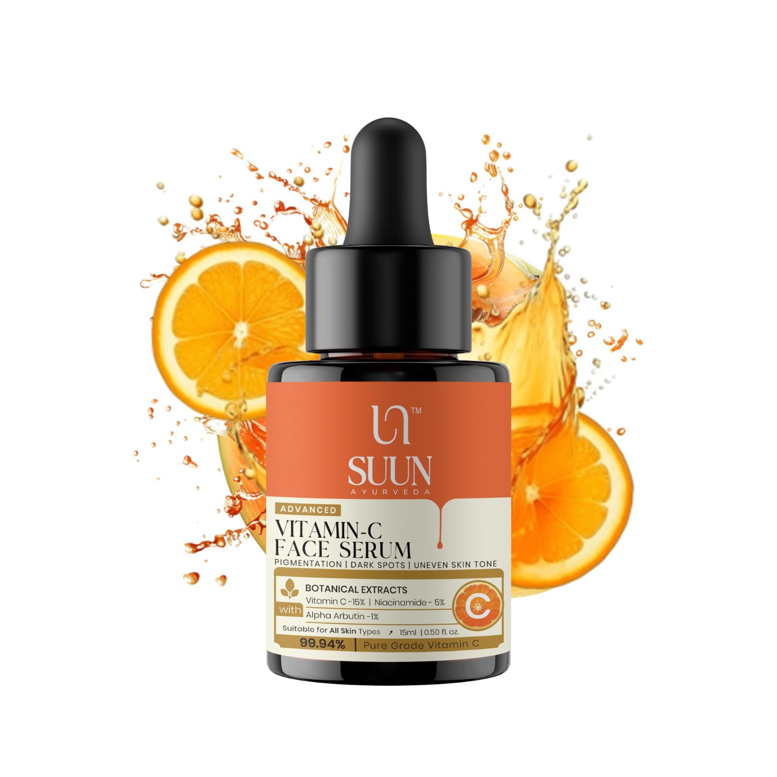 Suun Ayurveda Advanced 15% Vitamin C Serum With 5% Niacinamide | Enhances Glow & Skin Radiance | Reduce Dark Spots & Uneven Tone