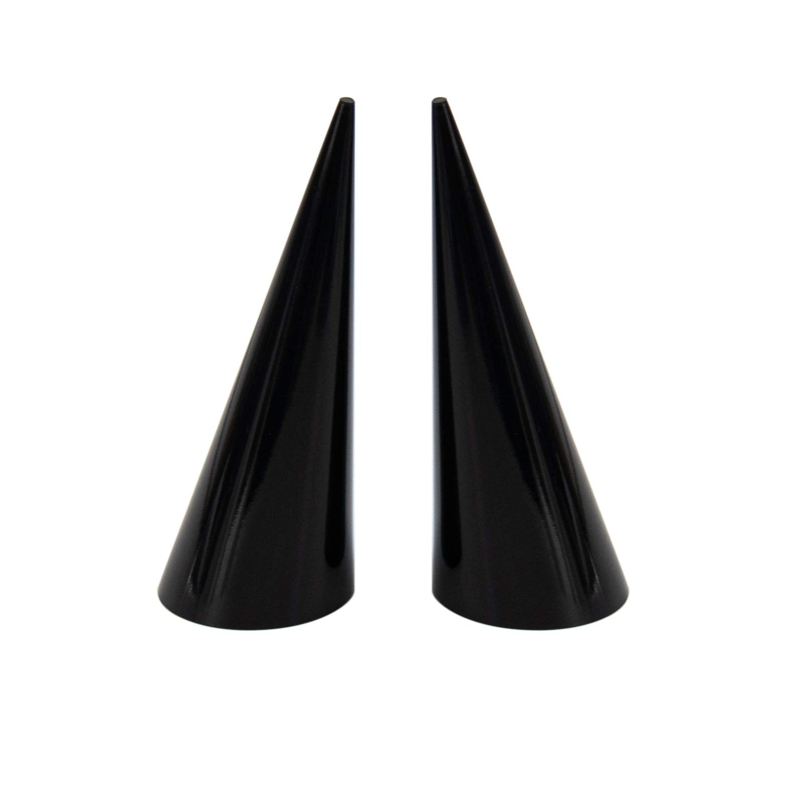 AUEAR, 6 Pack Cone Shape Acrylic for Jewelry Showcase Display Stand (Clear & Black & White)