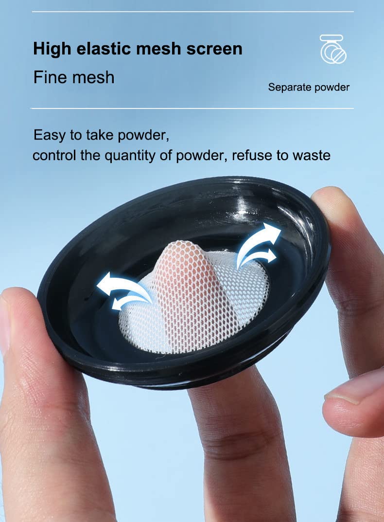 AKOAK 2 Pcs Capacity 20 ml(0.67 oz) Empty Reusable Plastic Loose Powder Compact Container DIY Makeup Powder Case with Sponge Pow