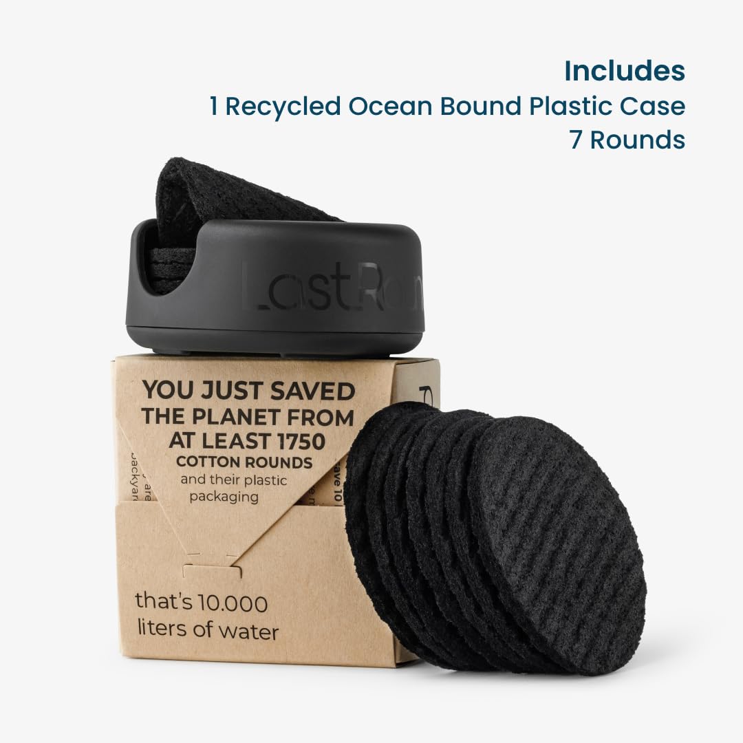 LastRound Sustainable Reusable Cotton Rounds for Facial Cleansing - Zero-Waste Eco-Friendly Makeup Remover Pads for All Skin Typ