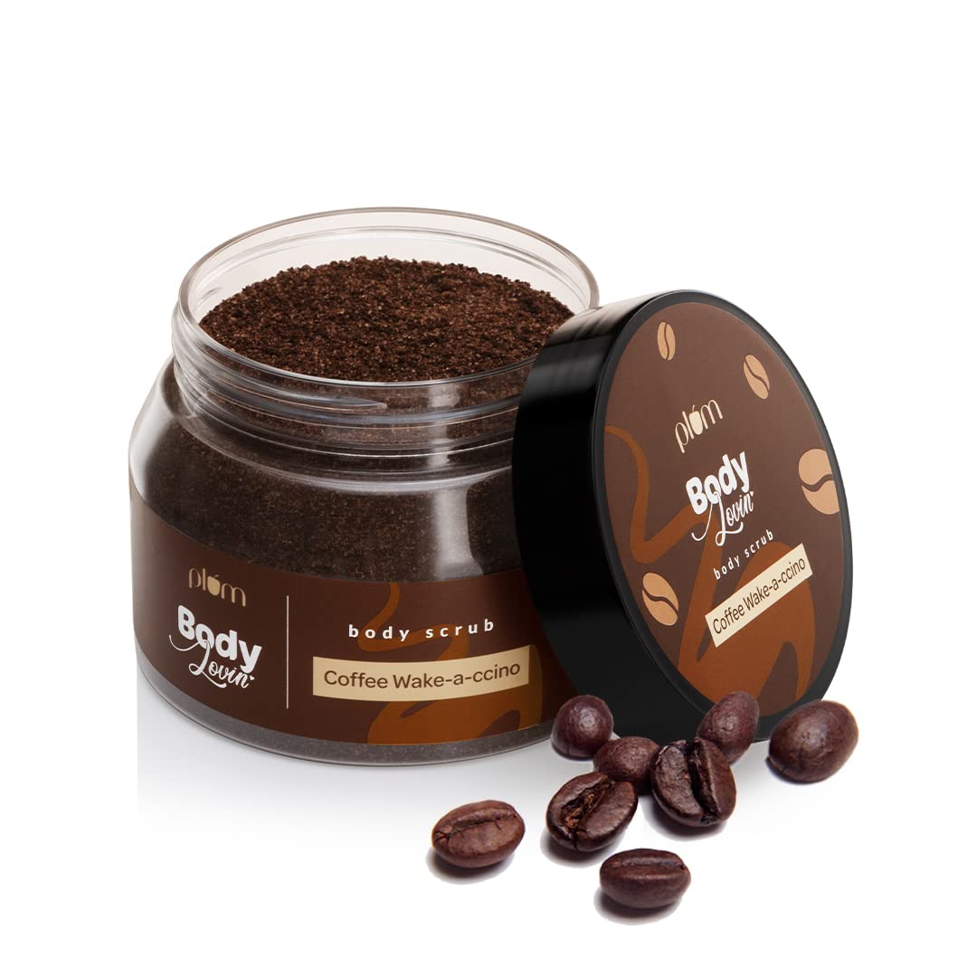 Plum Bodylovin Coffee Wake-A-Ccino Body Scrub | Skin Brightening | Tan Removal | Sulphate & Paraben Free | 100% Vegan | 100 G
