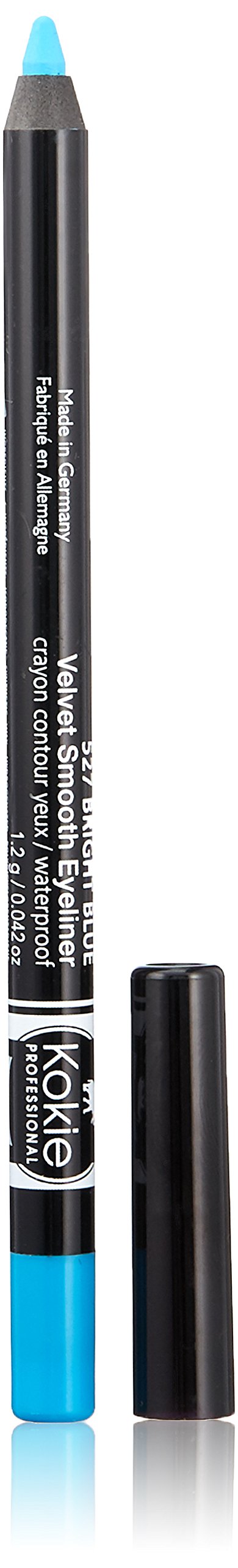 Kokie Cosmetics Waterproof Velvet Smooth Eyeliner Pencil, Bright Blue, 0.042 Ounce