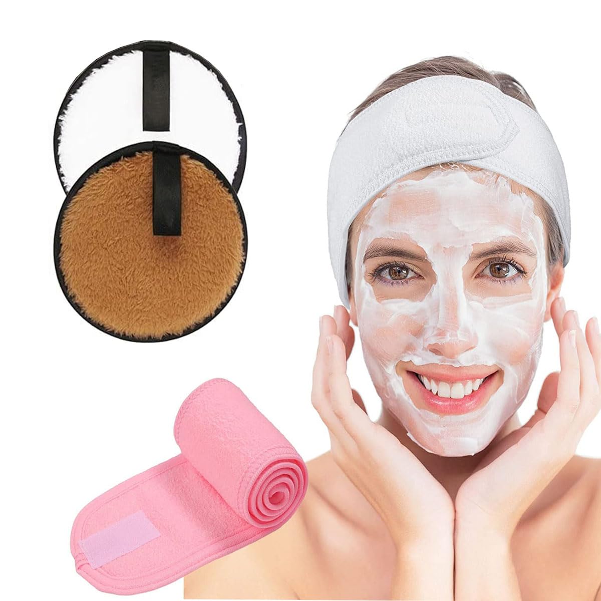 Ghelonadi Reusable Makeup Remover Pads Microfiber Sponge Pads For Deep Cleansing Facial Make Up Remover Wipes For Mascara Eye Sh