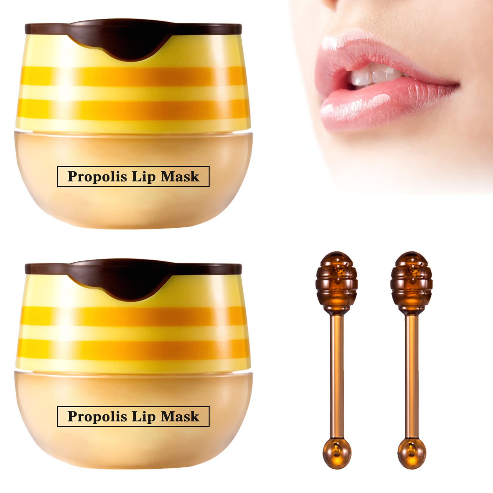 Qiufsse Bee Lip Balm Honey Pot Honey Lip Masks For Dry Lips Bee Balm For Lip Care Lip Moisturizing Cracked Lip Scrubs Exfoliator