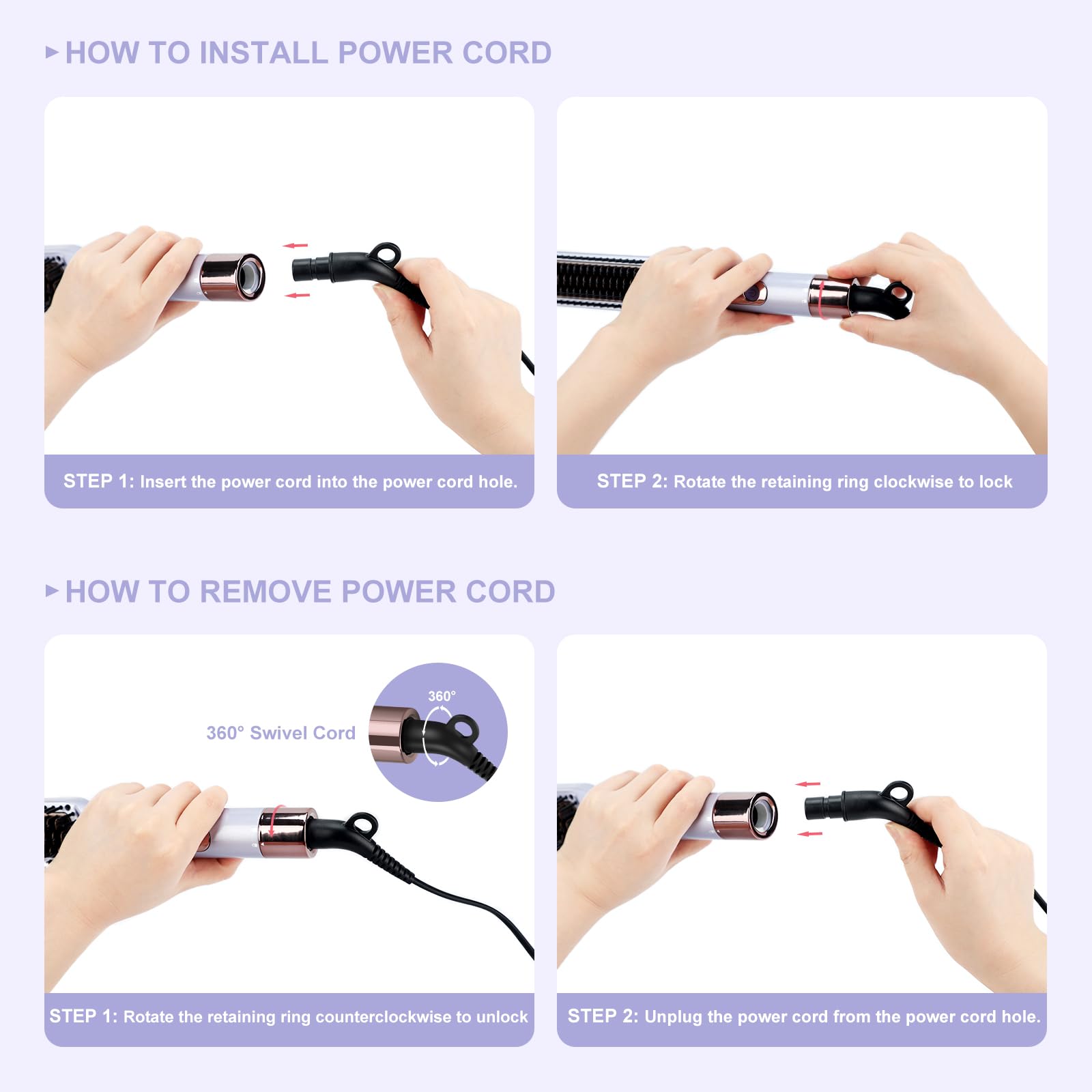 Hair Straightener and Curler, PARWIN PRO BEAUTY 1'' Flat Iron,1.25'' Curling Iron Hair Straightener Brush with Detachable Power
