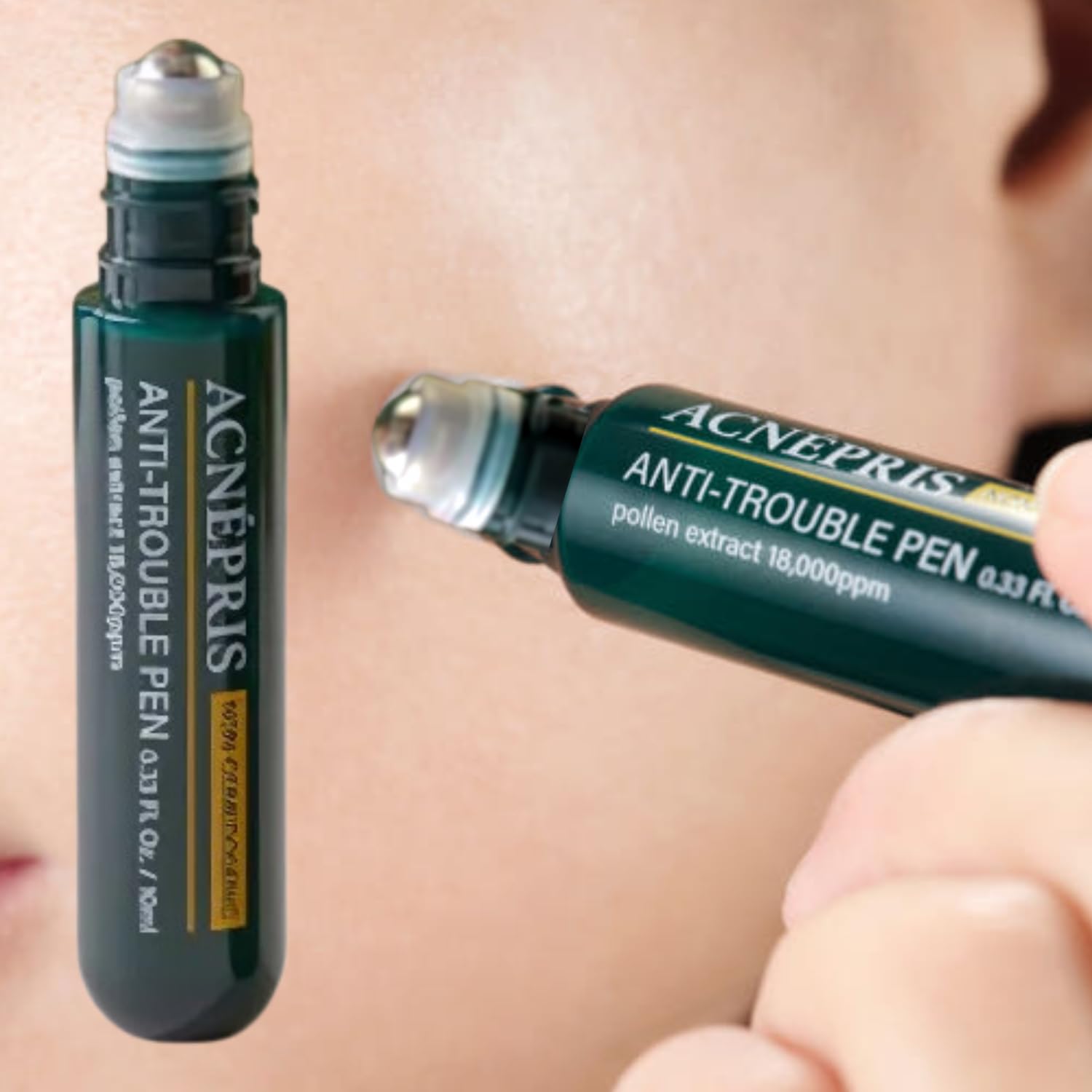 Produco [BIOLEE] ACNEPRIS Acne Pimple Blemish Spot Serum Care Pen | Pine Pollen RollOn Spot Care Pen 10 mL (0.34 fl oz) NonCom