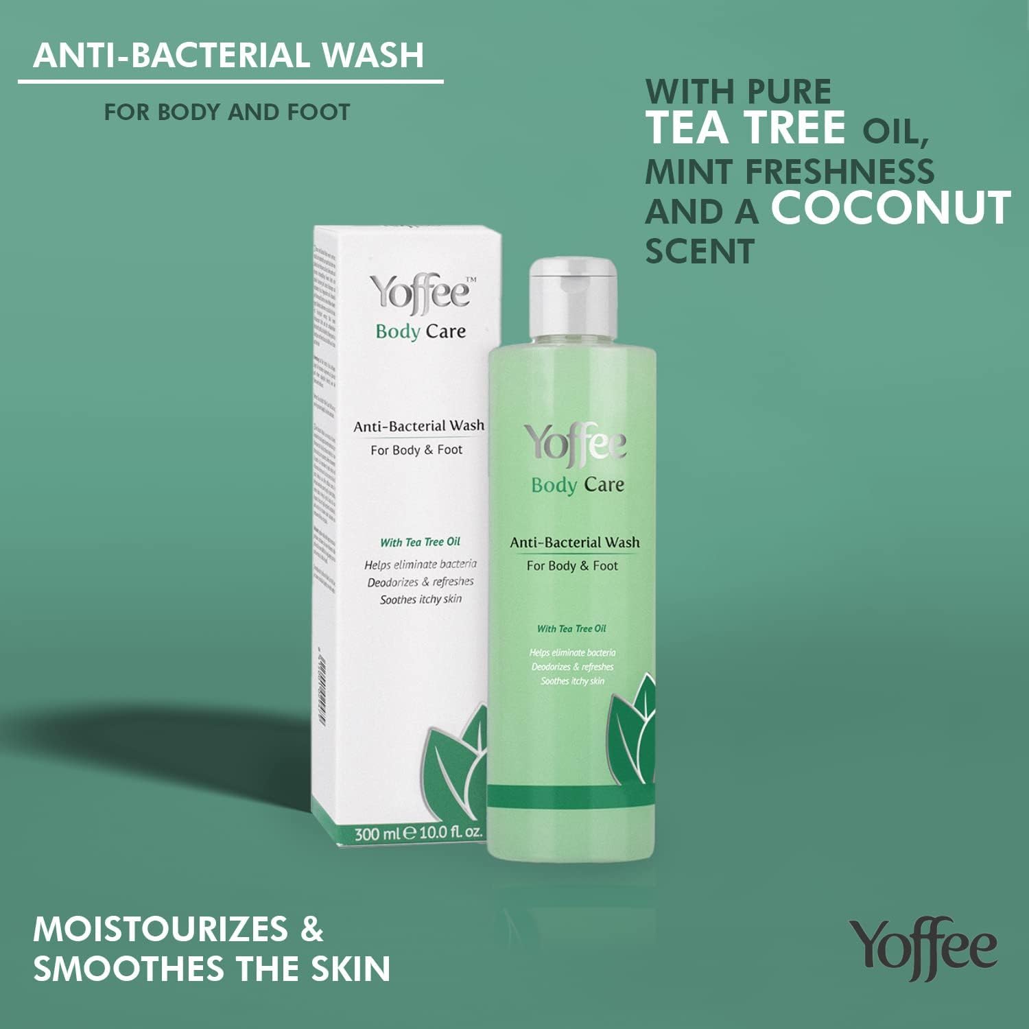 Yoffee - Refreshing & Invigorating Shower Gel For Body And Feet, Prevents And Eliminates Bad Odors, Hydrates & Soothes Skin, Wit