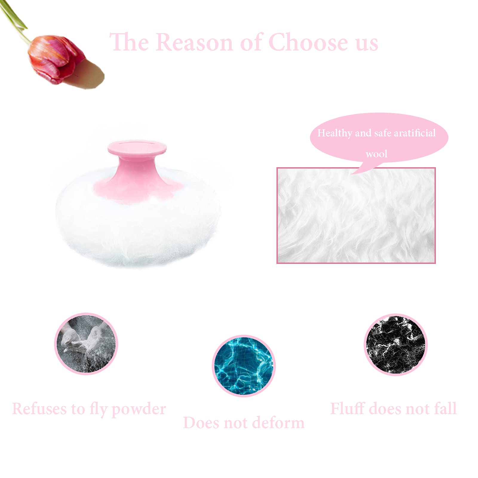 Body Powder Puff For Dusting Powder, Women Powder Puff For Bath And Travel (Pink)