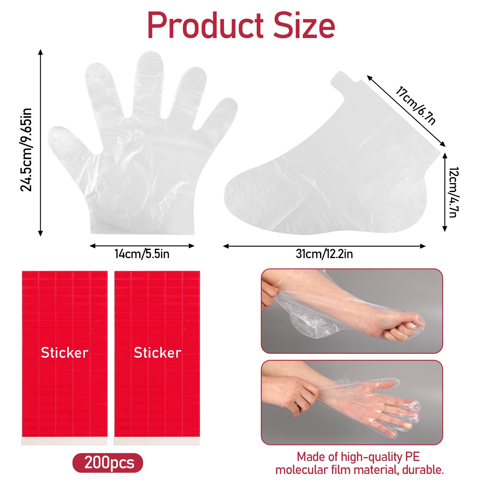200 Pcs Paraffin Wax Liners For Feet And Hand, Disposable Paraffin Bath Liners Plastic Hand And Foot Bags For Hand & Feet Therma