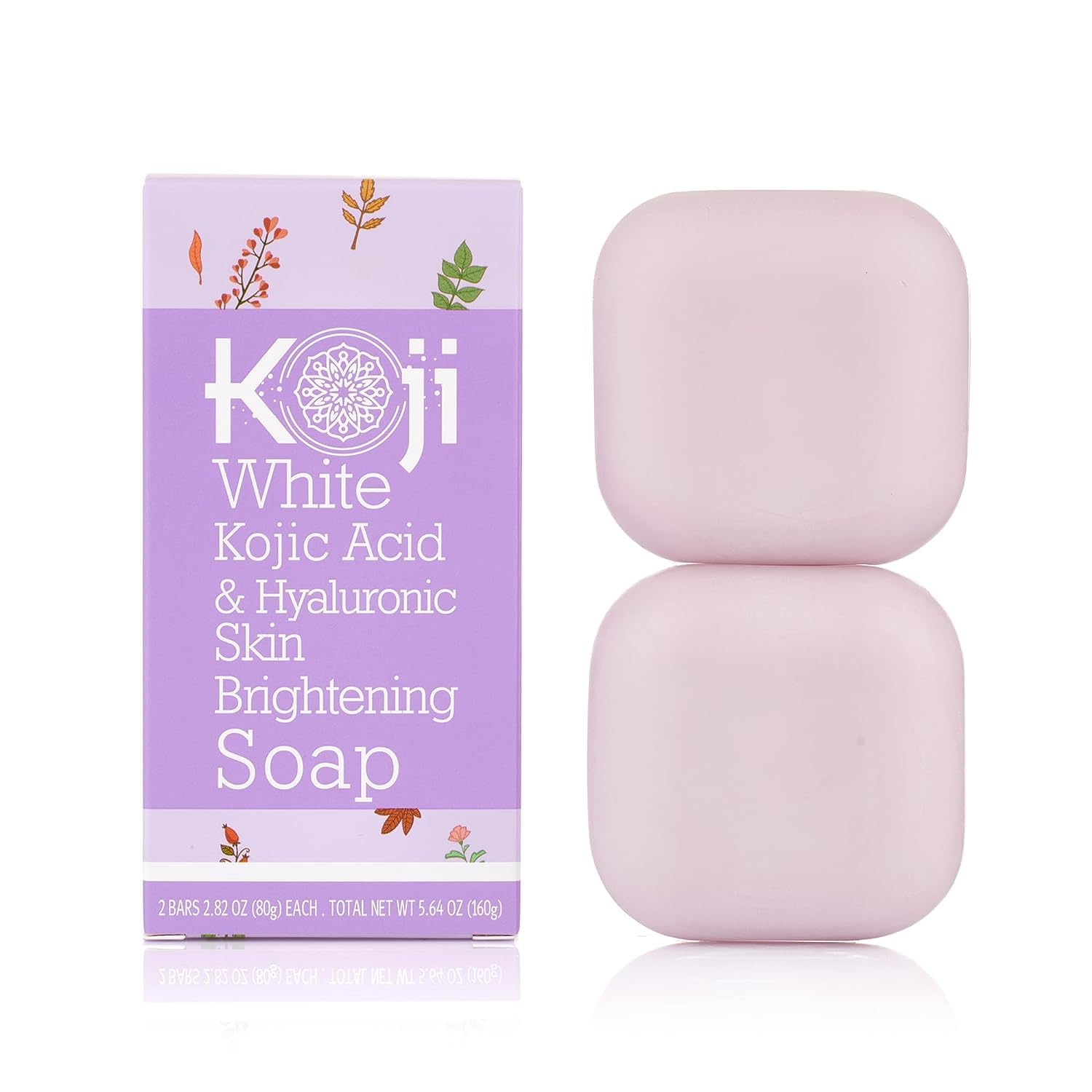 Koji White Kojic Acid & Hyaluronic Acid Skin Brightening Soap for Hydrating, Face Moisturizer, Skin Radiant, Cleansing Bar, Redu