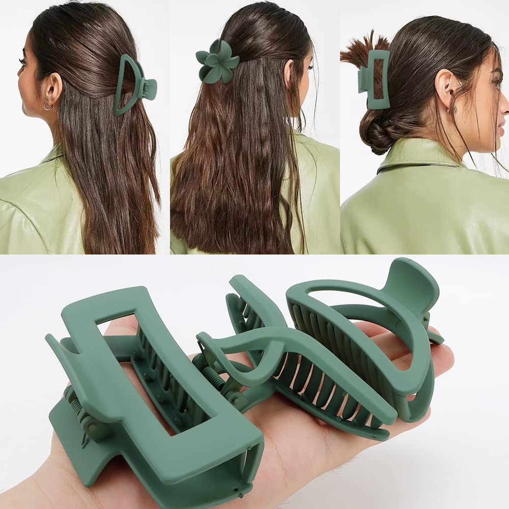 Ahoney 5 Pack Large Claw Hair Clips: Thick Hair Butterfly Flower Banana Clamps, Strong Hold Non-Slip Hair Accessories For Women