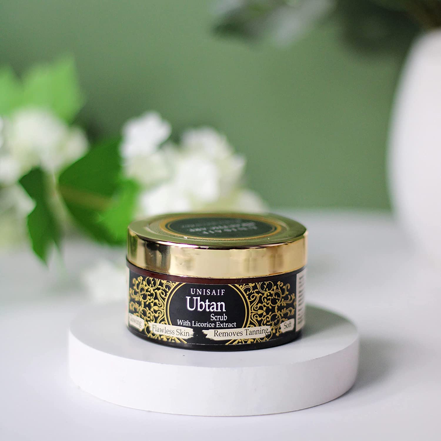 Unisaif Ubtan Organic Face Scrub - Exfoliating Body Scrub with Licorice Extract | Facial Scrub | Turmeric Scrub Promotes Vibrant