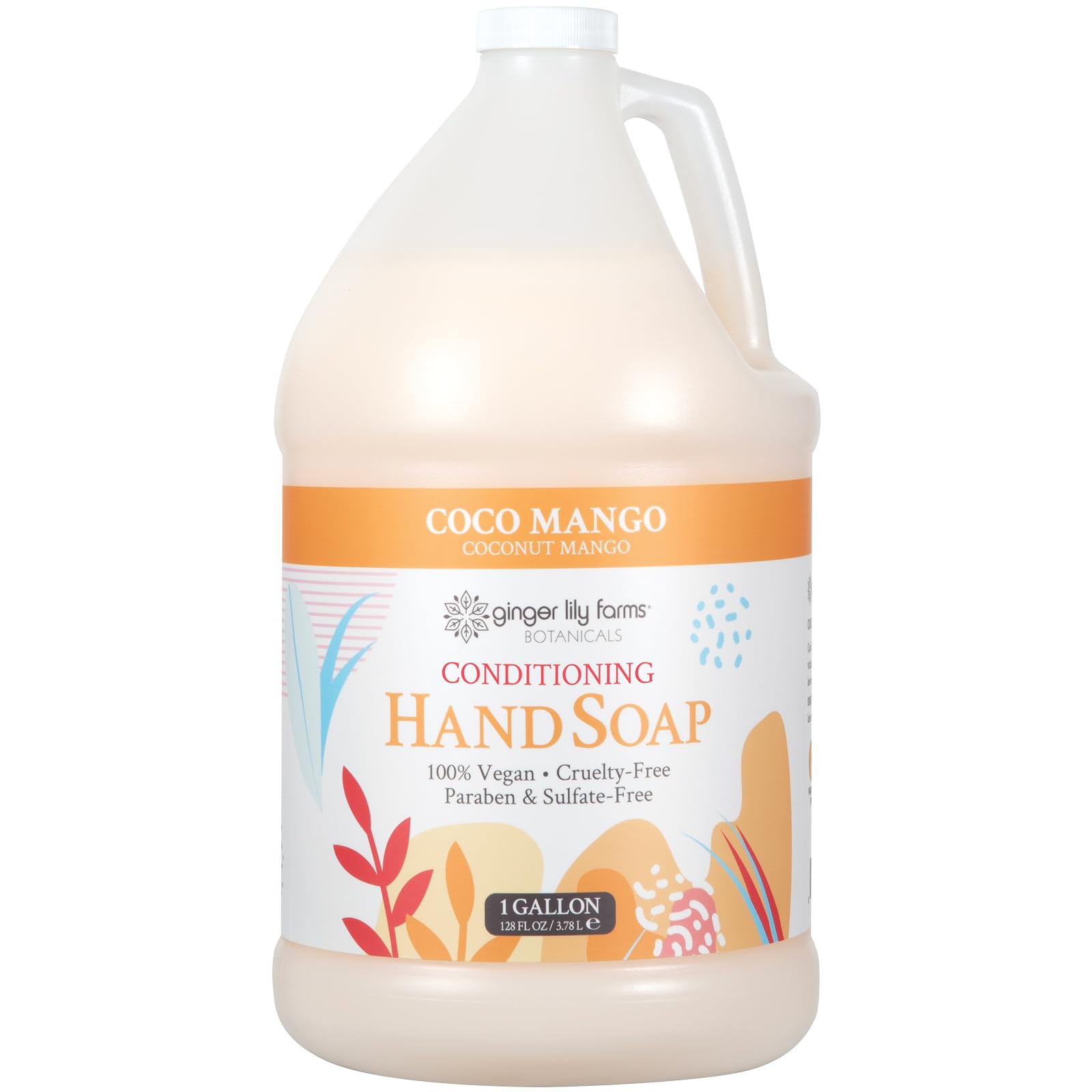 Ginger Lily Farms Botanicals All-Purpose Liquid Hand Soap Refill, Coco Mango, 100% Vegan & Cruelty-Free, Coconut Mango Scent, 1 
