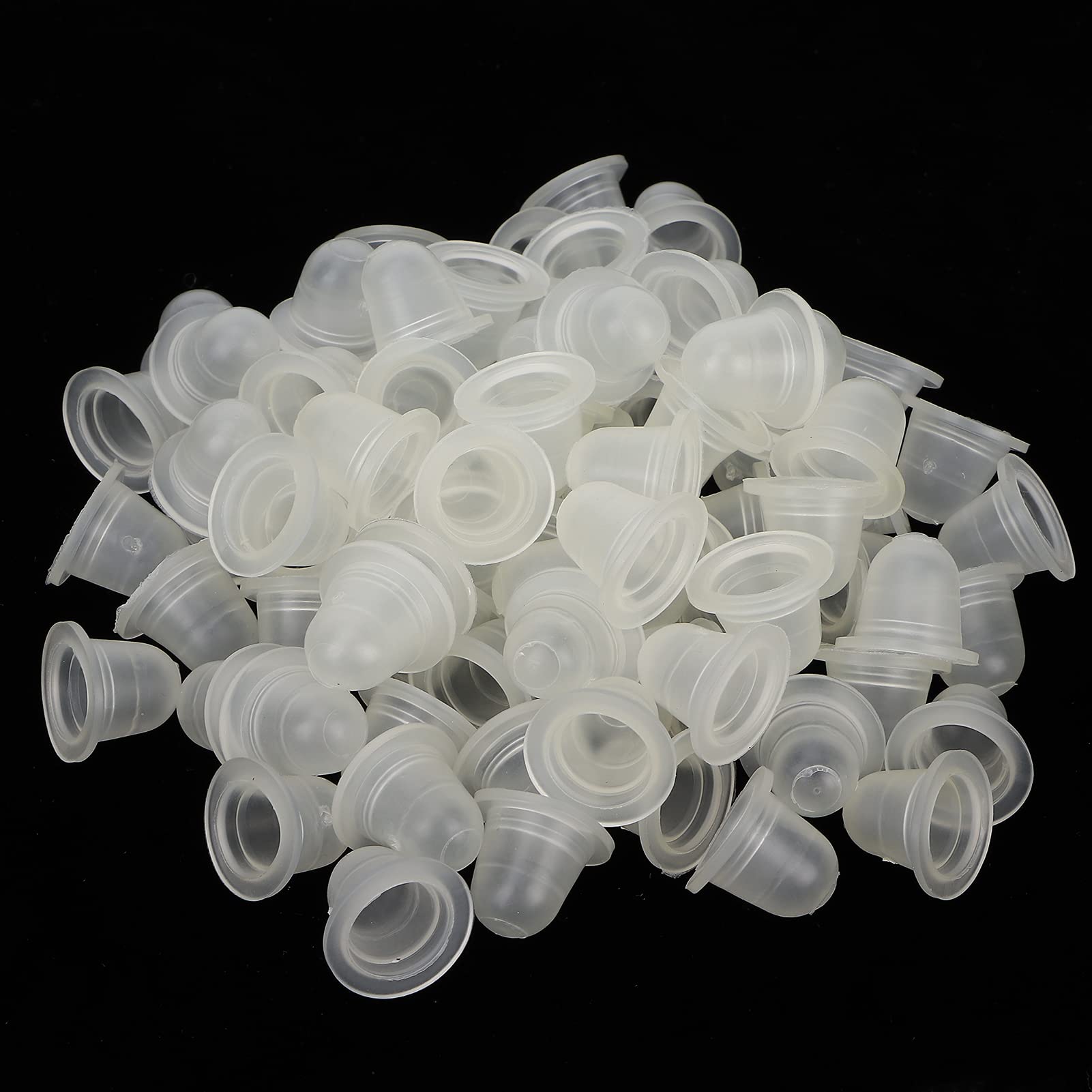 Ink Cups 100pcs Disposable Silicone Permanent Makeup Pigment Clear Holder Container Accessory Microblading Pigment Cups(S)