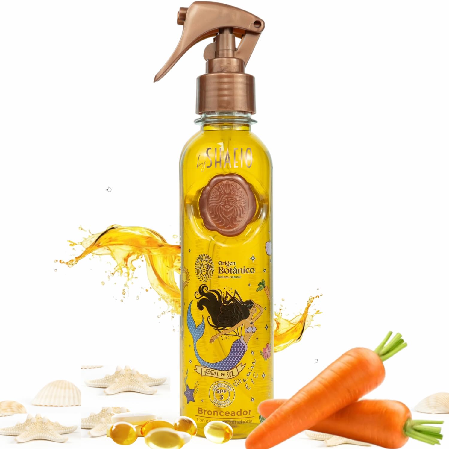 Ritual Botanico Carotene Tanning | Bronceador Para El Cuerpo Playa | Tanning Oil, Vitamin C & E and Tan Accelerators | SPF3 | Ve