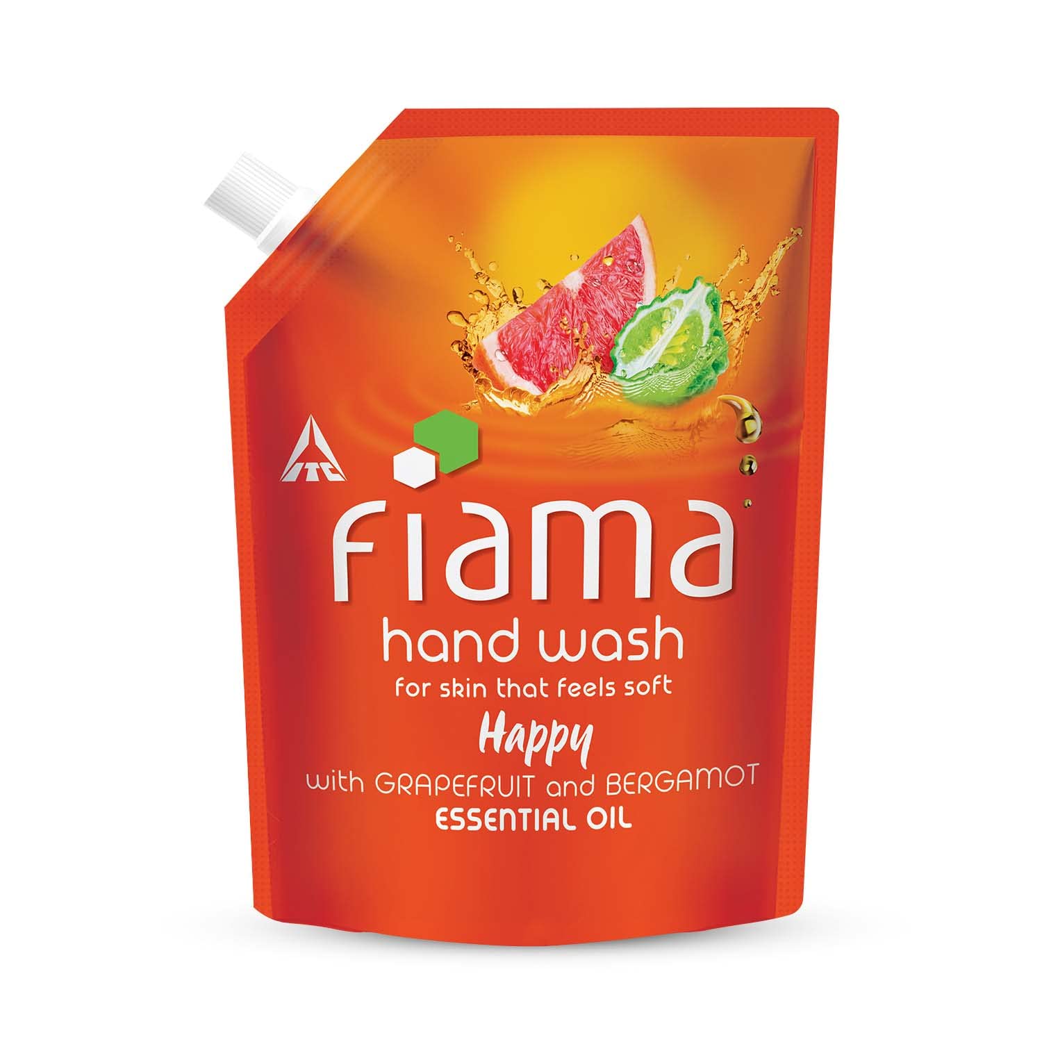 Fiama Happy Hand Wash, 350Ml Value Pouch, Handwash For Germ Protection, Soft & Supple Hand