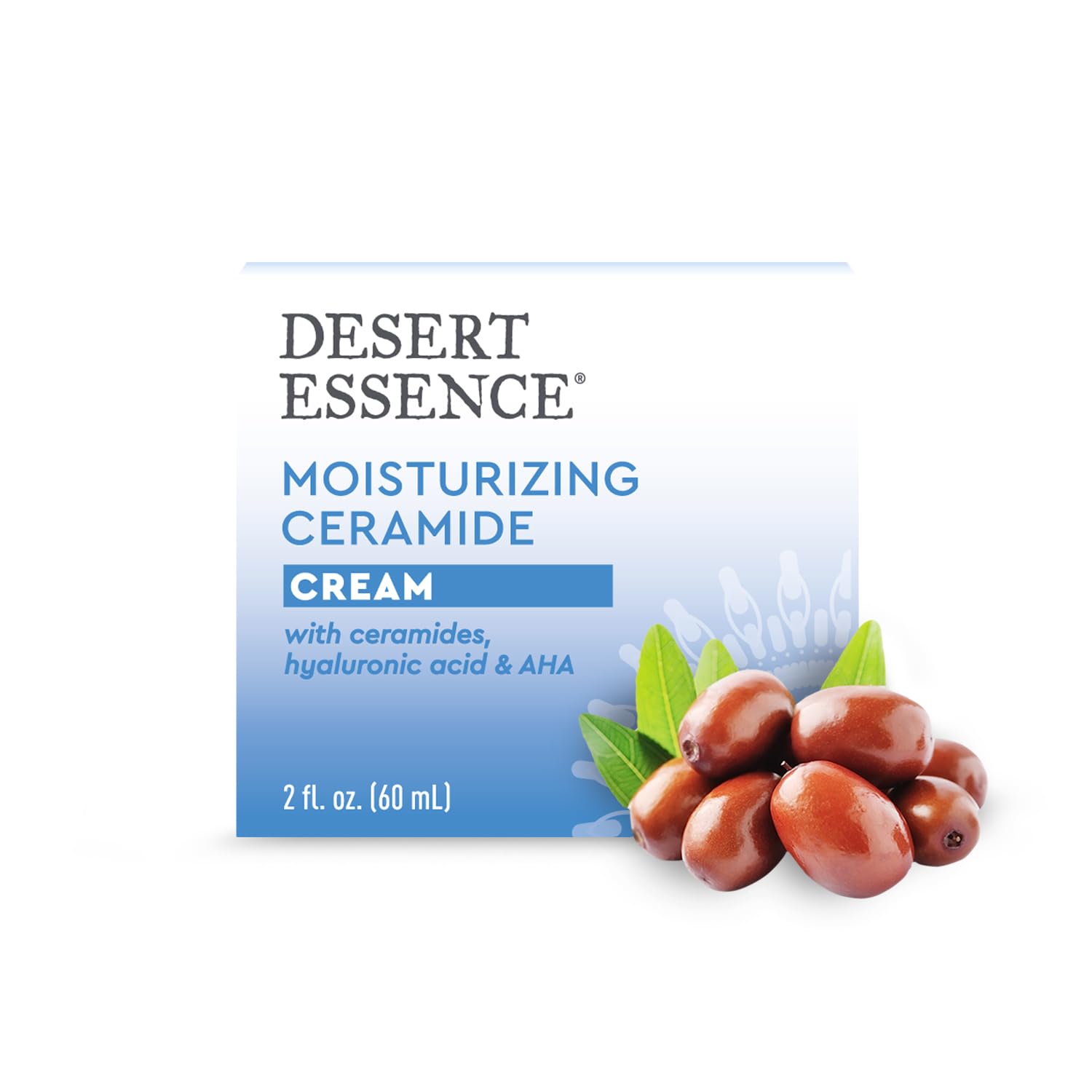Desert Essence Moisturizing Ceramide Facial Cream 2 fl oz - Vegan, Gluten-Free. Cruelty-Free - Supports Skin's Natural Moisture 