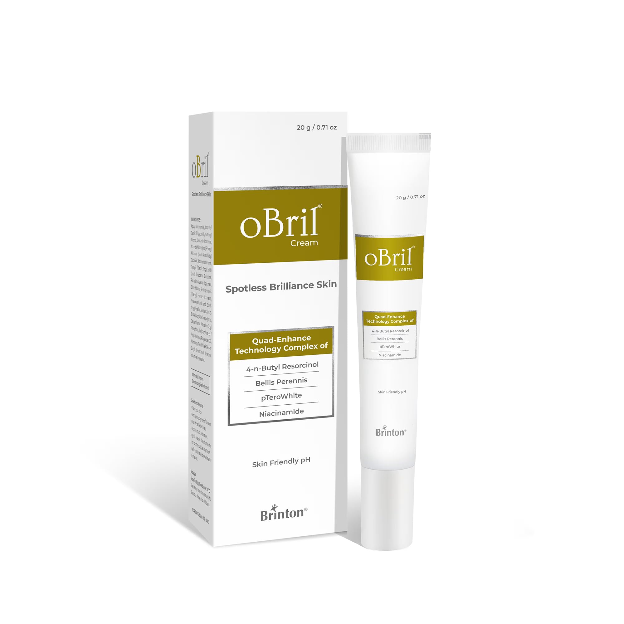 Brinton Obril Cream For Spotless Brilliance | Enriched With Niacinamide, Diasy Flower Extract & Anti-Oxidant | For Acne & Dark S