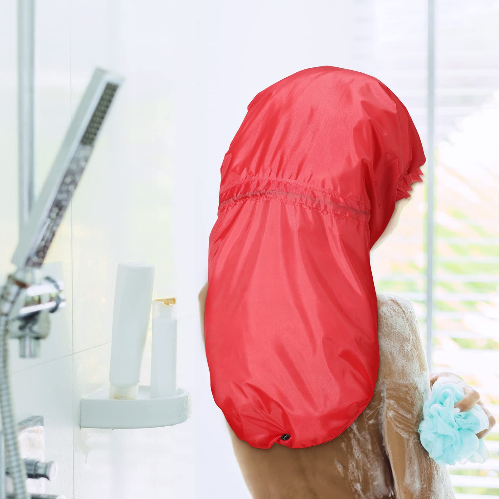 4 Pcs Jumbo Braids Shower Caps For Women Long Hair Extra Large Shower Caps For Dreadlocks Foldable Waterproof Hair Bonnets Plast