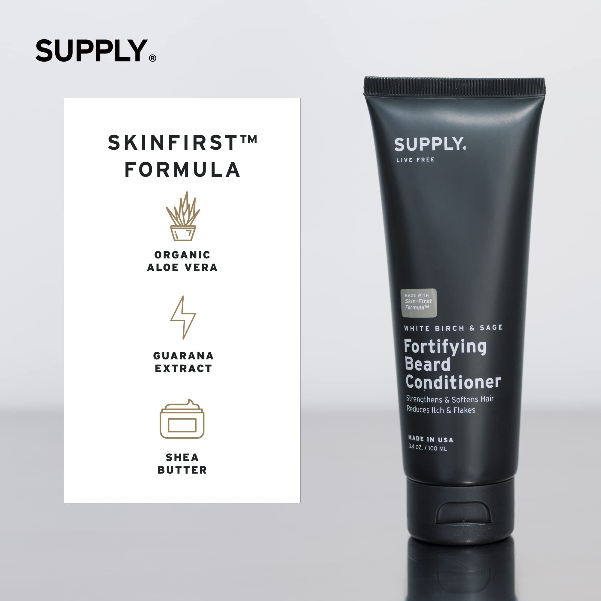 Supply Fortifying Beard Conditioner - Softens, Strengthens, and Nourishes - Prevents Dryness, Itchiness, and Split Ends - Natura