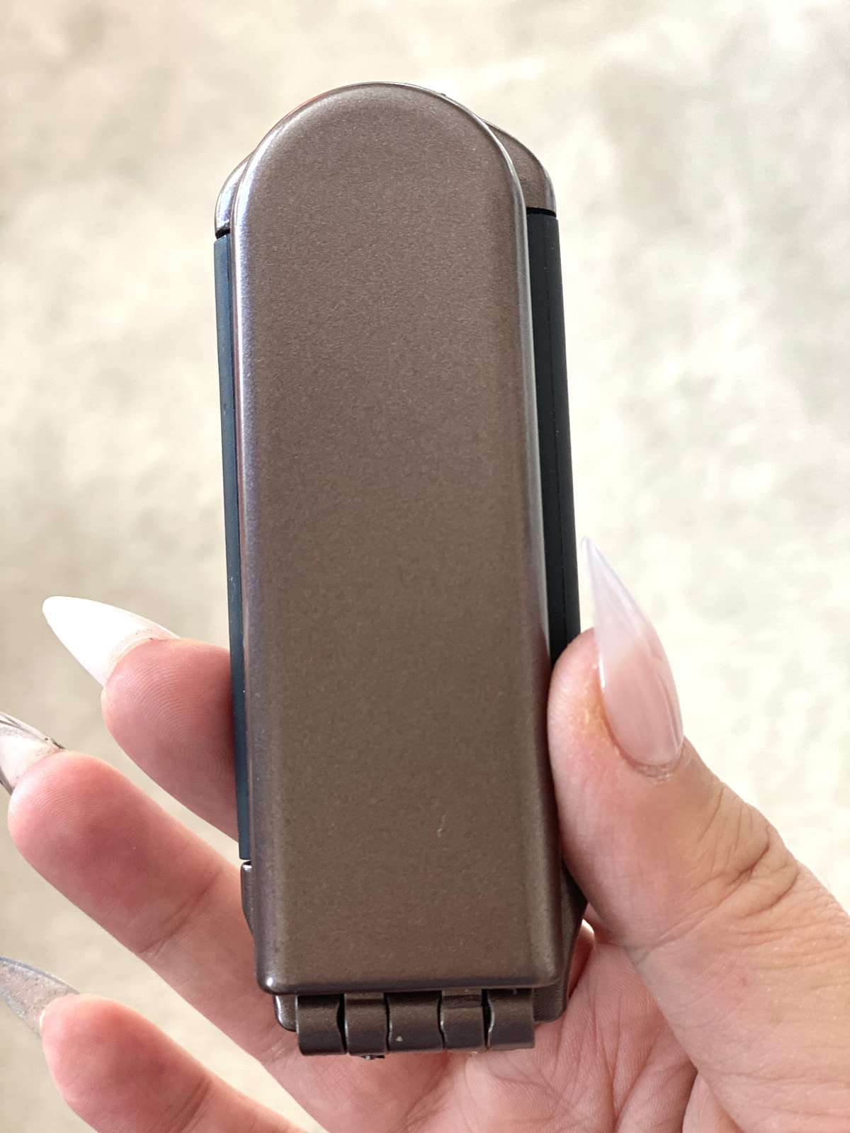 2 Brown Color Alazco Folding Hair Brush With Mirror Compact Pocket Size Travel Car Gym Bag Purse Locker Swimming Camping Sleepov