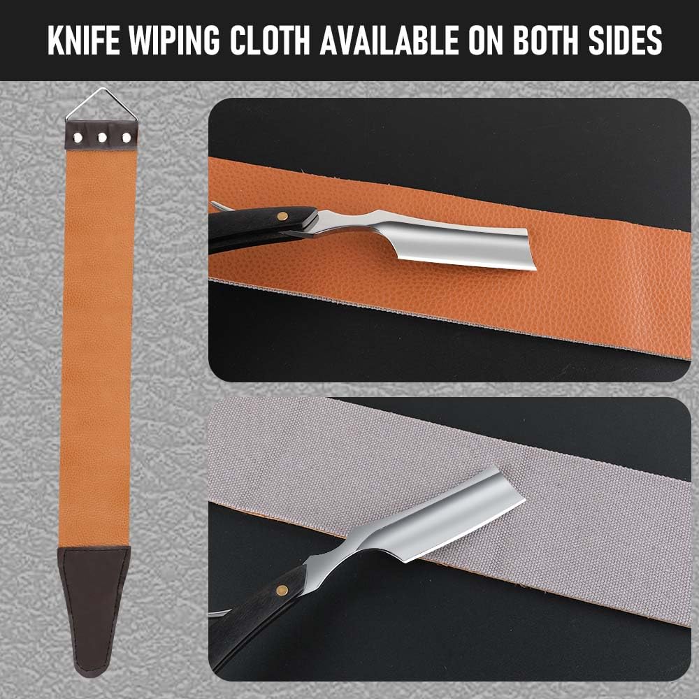 Professional Straight Edge Barber Razor,Straight Razors For Men, Premium Stainless Steel Shaver Razor With Shaving Strop For Men