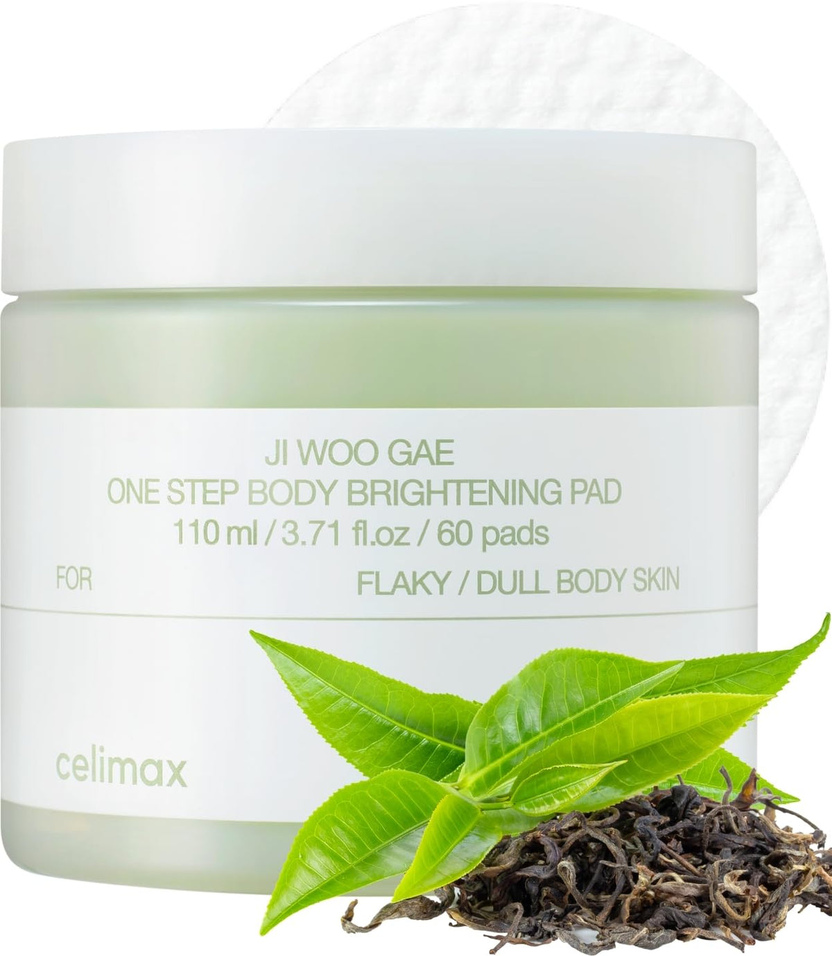 celimax Ji.Woo.Gae ONE STEP Body Brightening Pad | Exfoliating Pad for Body, For Armpit Under Arm, Knee & Elbow, with Green Tea 