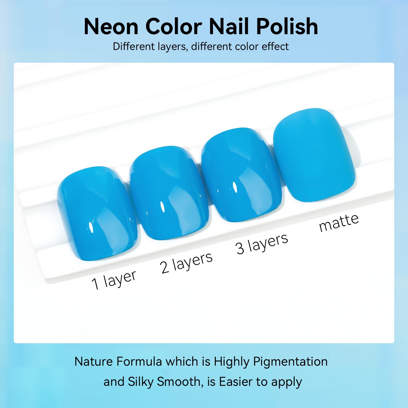 Mizhse Regular Nail Polish: Bright Blue Quick Dry Nail Polish Air Dry Fast, 15Ml/0.5 Fl Oz Regular Water-Based Nail Lacquer Non-