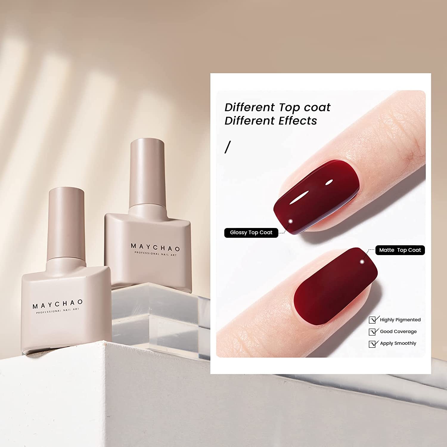 Maychao 15Ml Gel Nail Polish 1Pc Burgundy Red Gel Polish Soak Off Uv Led Nail Polish Nail Art Starter Manicure Salon Diy At Home
