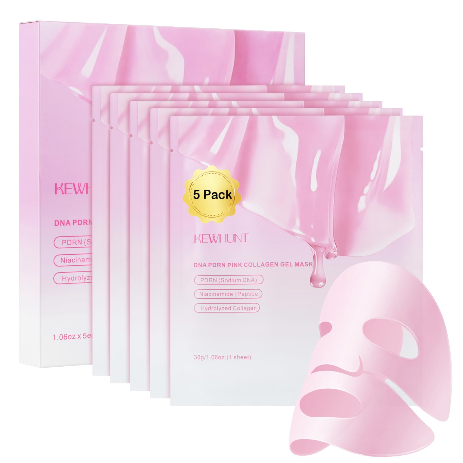 Salmon DNA PDRN Collagen Jelly Gel Mask, Overnight Face Mask, Hydrogel Mask with Peptide Niacinamide for Glass Glow Skin  Elast