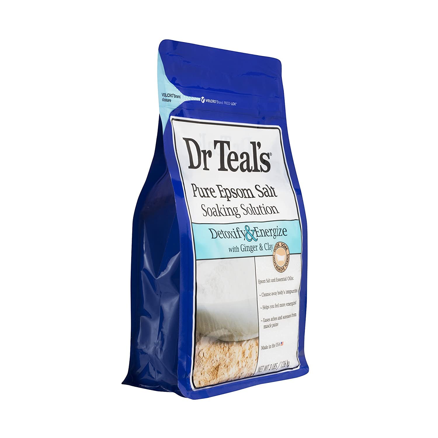 Dr. Teal'S Ginger & Clay Bath Soak Mothers Day Gift Set (4 Pack, 3Lbs Ea.) - Detoxify & Energize Ginger & Clay Blended With Pure