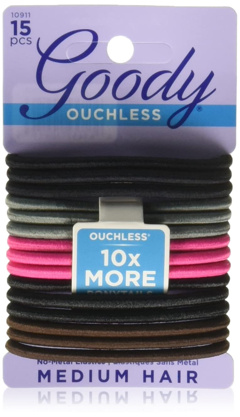 Goody WoMens Ouchless Braided Elastics, Cherry Blossom, 15 Count
