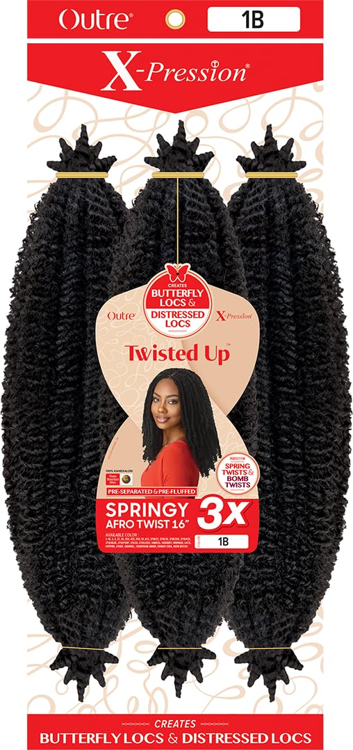 Outre X-Pression Synthetic Braid - 3X SPRINGY AFRO TWIST 16 (LATTE)