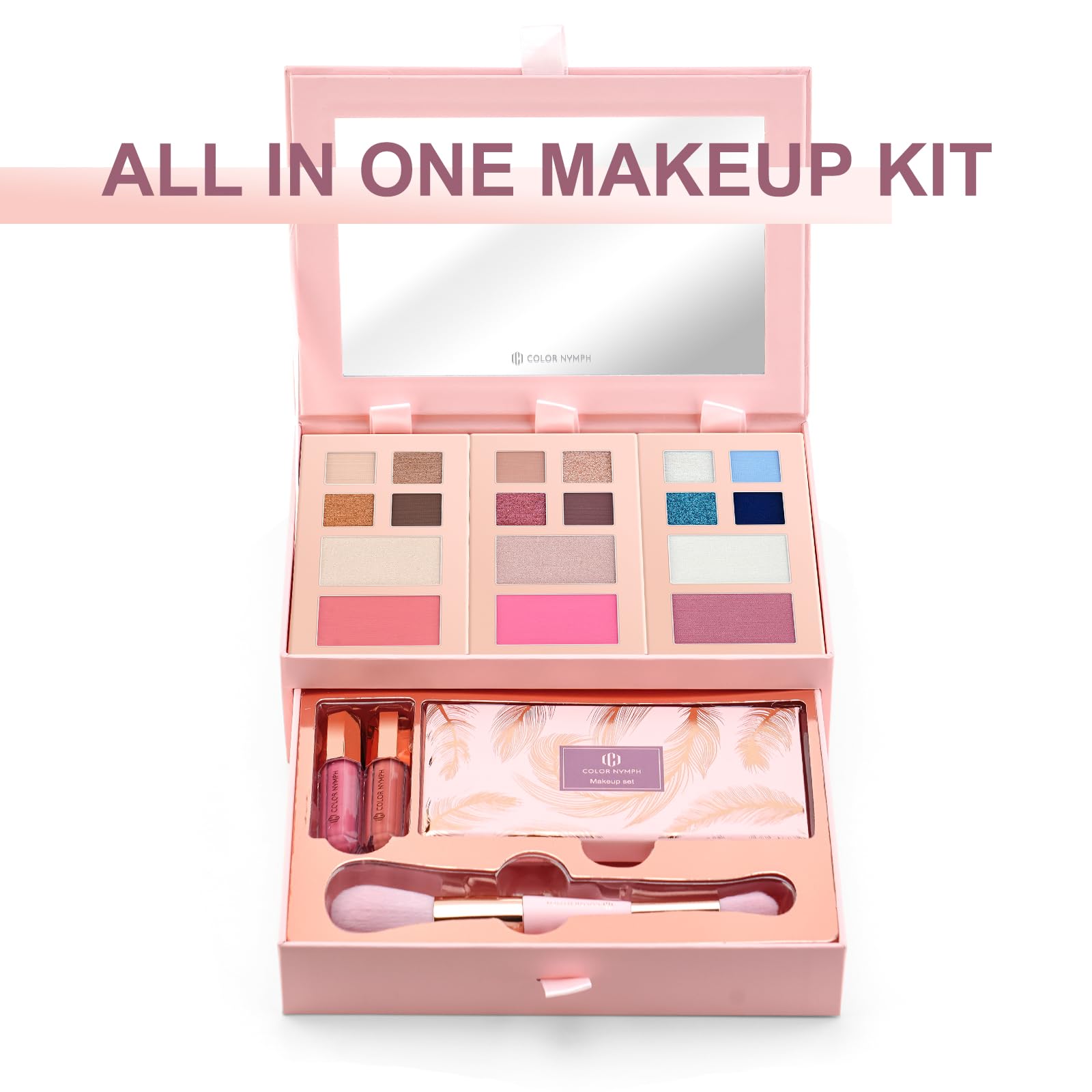 Color Nymph Complete Makeup Palette Set - 2025 Trendy Colors, Cruelty-Free, Ideal for Daily, Festival, Party, and Professional U