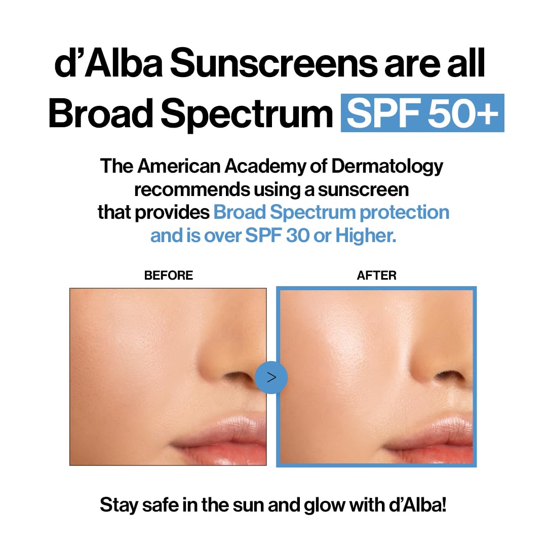 D'Alba Piedmont Italian White Truffle Waterfull Essence Sunscreen, Vegan Skincare, Lightweight Sunscreen With Broad Spectrum Spf