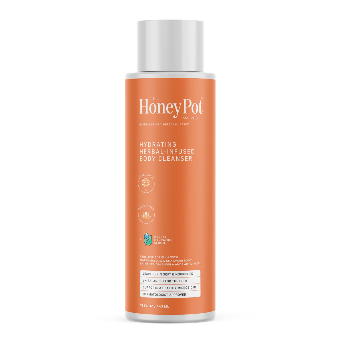 The Honey Pot Company - Body Wash for Women - Grapefruit Ylang Ylang Hydrating Body Cleanser - Moisturize & Cleanse Skin - Free 