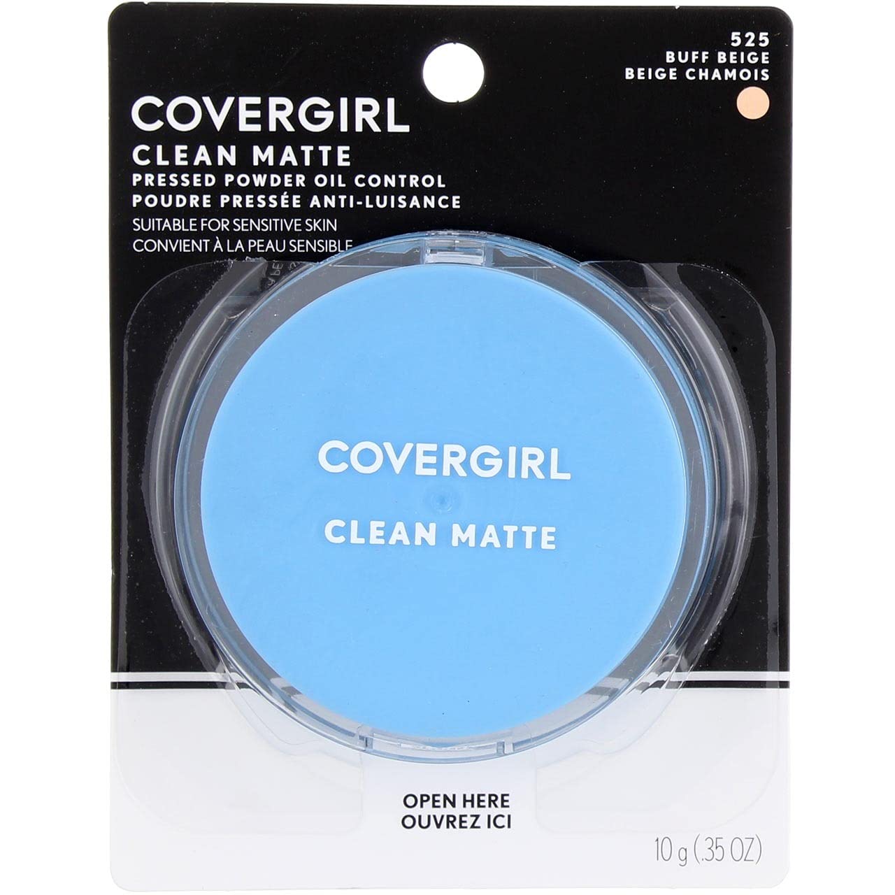 Covergirl Oil Control Compact Pressed Powder, Buff Beige [525], 0.35 Oz (Pack Of 3)