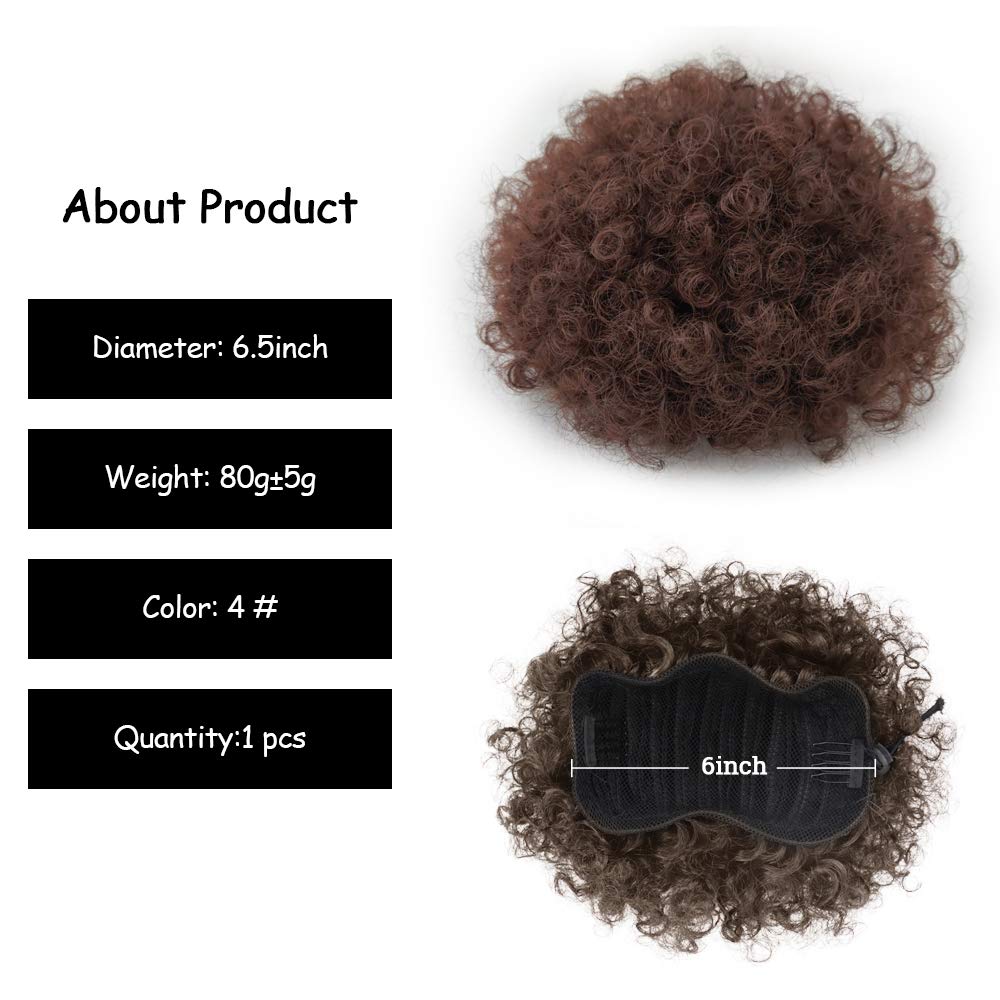 Afro Puff Drawstring Ponytail Kinky Curly Pony tails Hair Synthetic Bun Extensions Hairpieces Updo Hair With Two Clips for Women