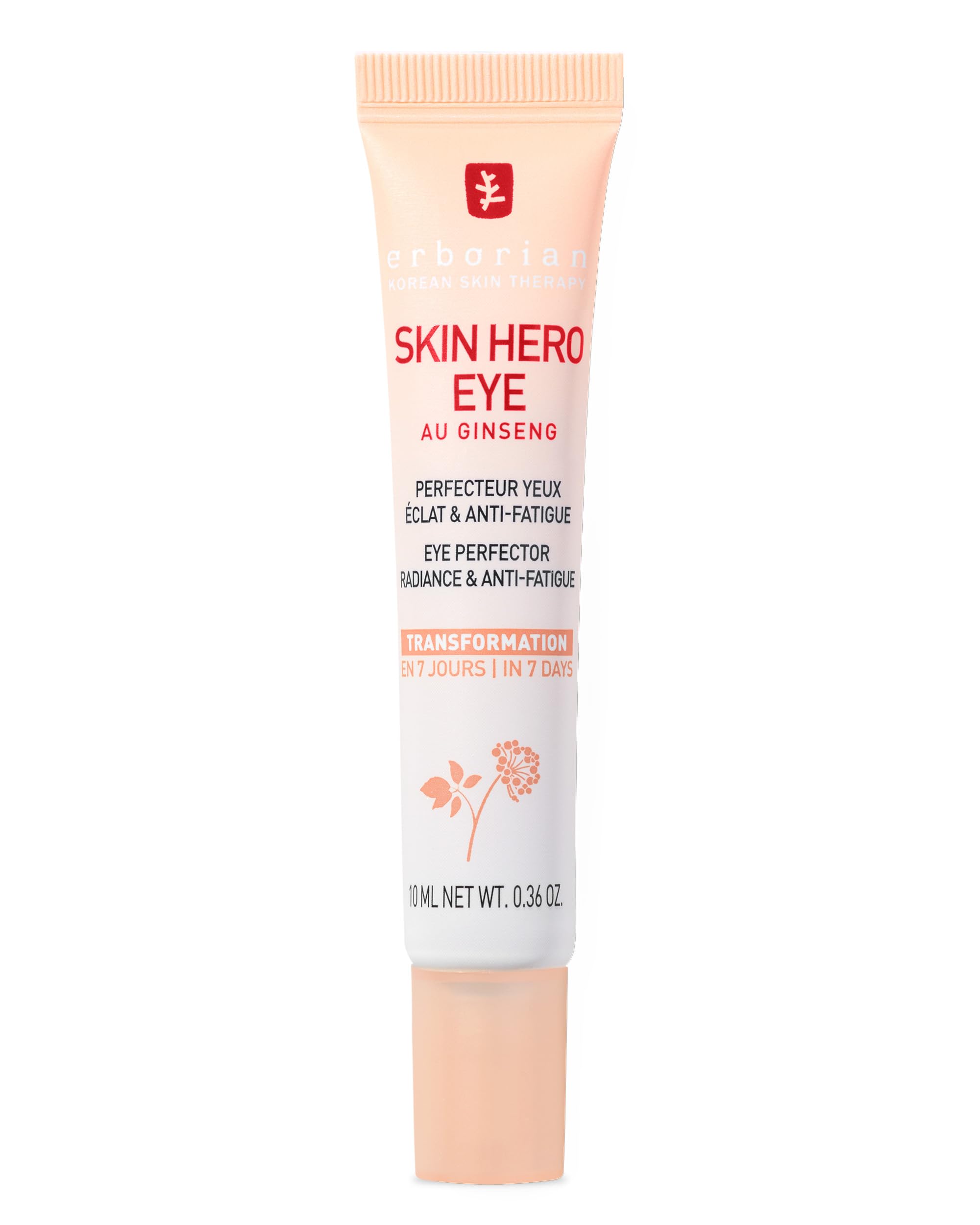 Erborian Skin Hero Eye Cream- Peach Tinted Under Eye Cream Perfector For Dark Circles, Puffiness, Wrinkles & Fine Lines - Hydrat