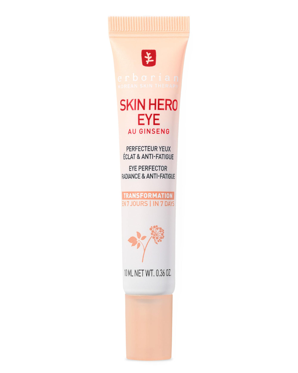 Erborian Skin Hero Eye Cream- Peach Tinted Under Eye Cream Perfector For Dark Circles, Puffiness, Wrinkles & Fine Lines - Hydrat