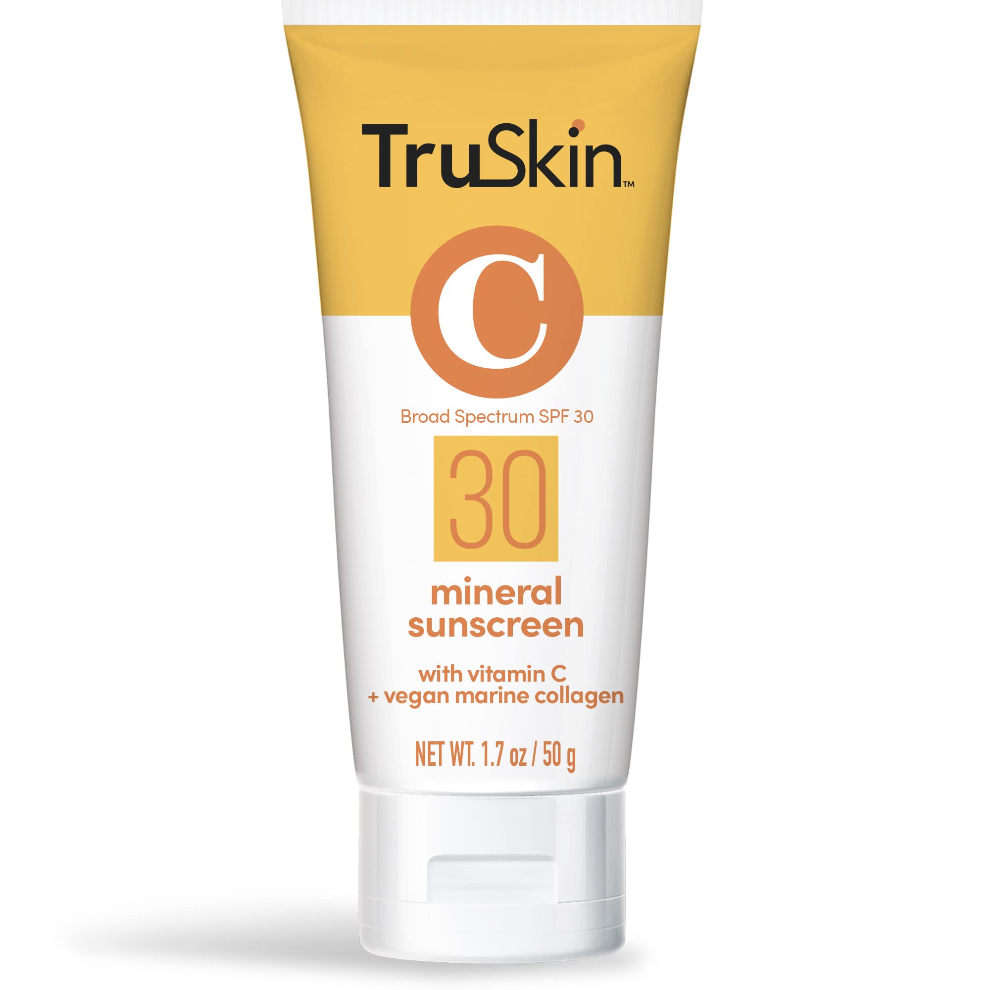 Truskin Mineral Face Sunscreen Spf 30 - Broad Spectrum Mineral Sunscreen For Face With Zinc Oxide, Vitamin C & Vegan Marine Coll