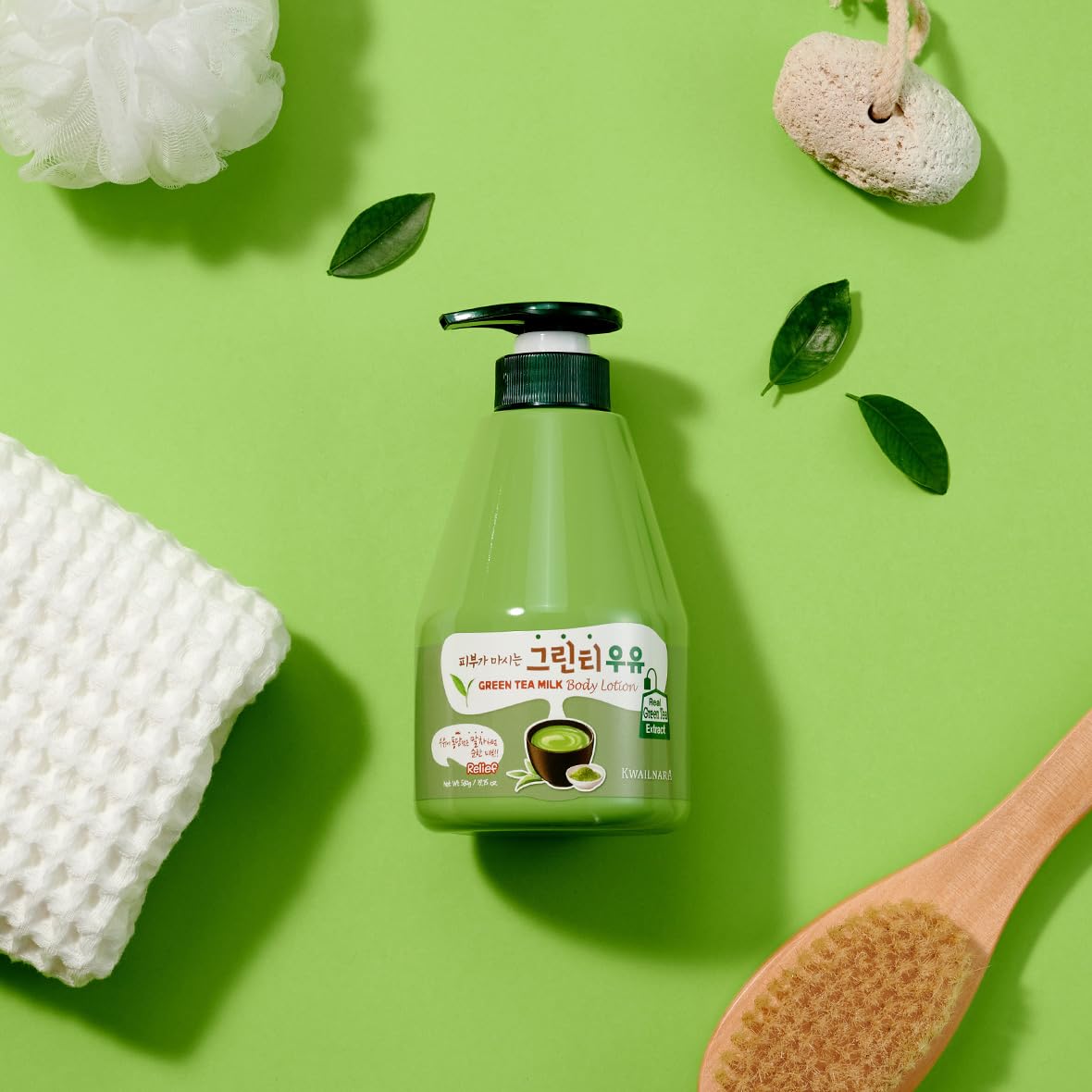 Welcos Kwailnara Milk Body Lotion 560 G / 19.75 Oz. (Green Tea Milk)