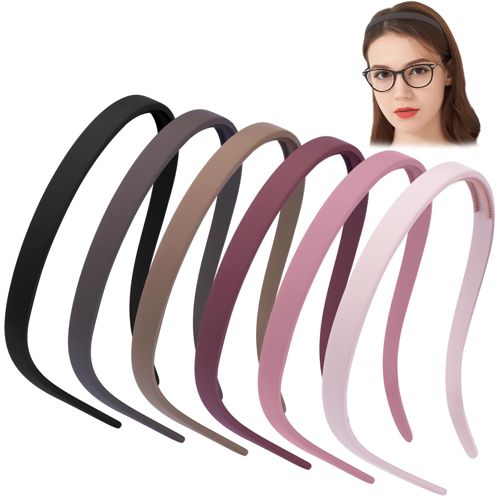TOBATOBA Headbands for Glasses Wearers No Pressure No Headache Headbands Square Headband Sunglasses Headband for Women Comfortab