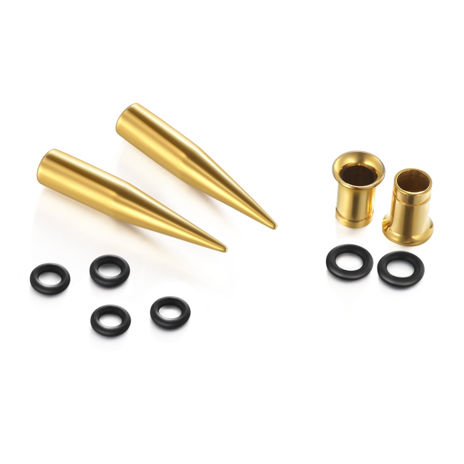 VCMART 14G-00G 36pcs Ear Gauges Stretching Kit Tapers Plugs Eyelets Implant Grade Steel