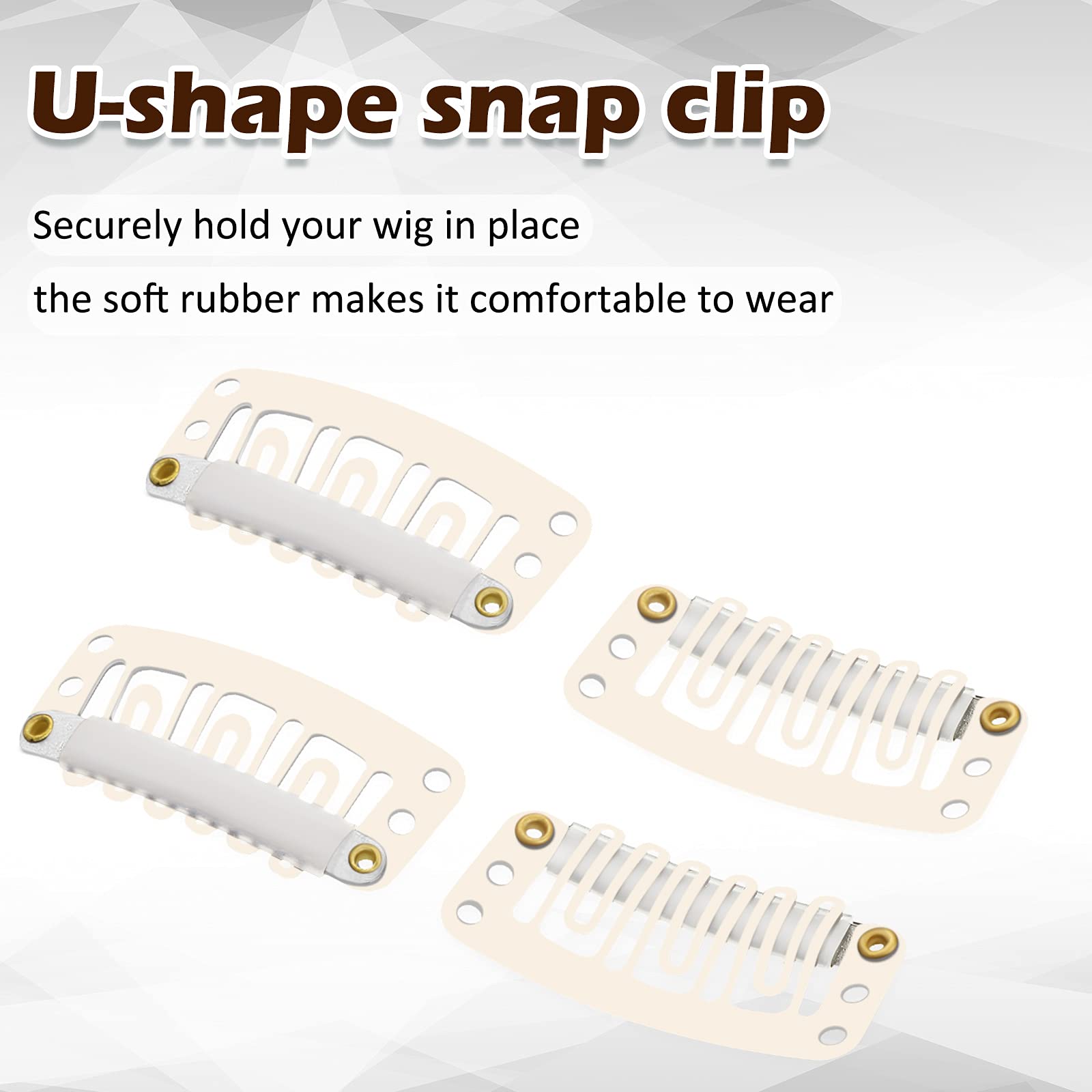 Willbond 85 Pieces Hair Extensions Clip Wig Making Set, Includes 50 U-Shape Snap Clips, 10 Curved Needles, 20 T-Pins, 3 Rolls We